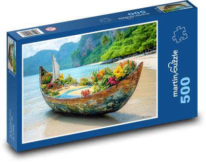 Boat - sailboat - Puzzle of 500 pieces, size 46x30 cm 