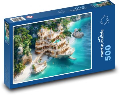 Loď na pláži - puzzle 500 dílků