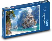 Nowoczesny jacht Puzzle 500 elementów - 46x30 cm