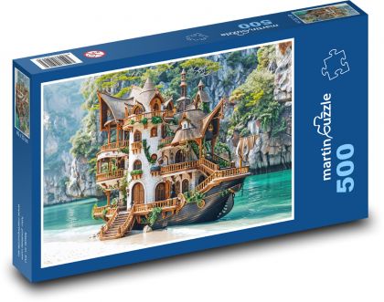 Loď na mori - Puzzle 500 dielikov, rozmer 46x30 cm 