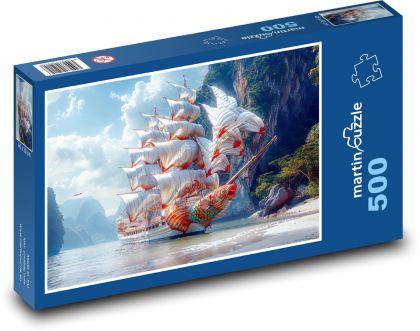 Segelboote an der Küste - Puzzle - 500 Teile