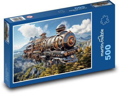 Train - Locomotive - Puzzle of 500 pieces, size 46x30 cm 