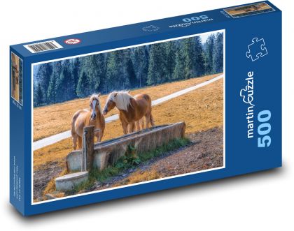 Tyrol - konie - Puzzle 500 elementów, rozmiar 46x30 cm