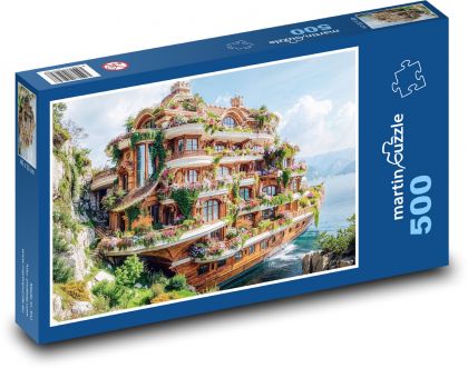 Haus auf einem Boot - Puzzle - 500 Teile