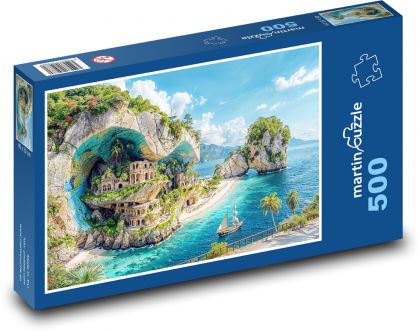 Dom pri mori - Puzzle 500 dielikov, rozmer 46x30 cm 