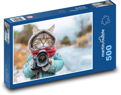 Cat - Photographer - Puzzle of 500 pieces, size 46x30 cm 