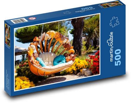 Hojdačka - mušle - Puzzle 500 dielikov, rozmer 46x30 cm 
