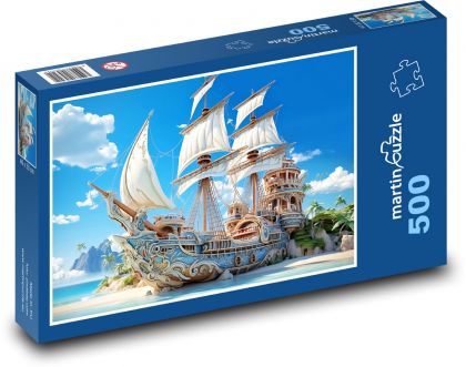 Boot - Meer, Strand - Puzzle - 500 Teile
