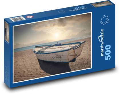 Západ slunce - loď - puzzle 500 dílků
