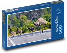 Emu ostrich with cubs Puzzle of 500 pieces - 46 x 30 cm 