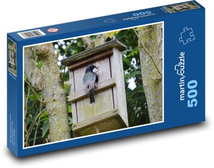 Vtáčia búdka - vták - Puzzle 500 dielikov, rozmer 46x30 cm 