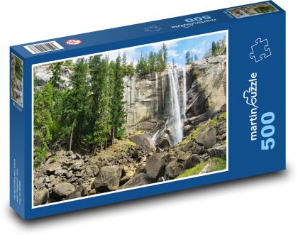 Yosemite National Park Waterfall - Puzzle of 500 pieces, size 46x30 cm 