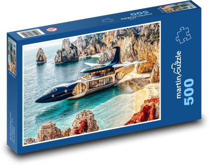 Samolot - nowoczesny hotel - Puzzle 500 elementów, rozmiar 46x30 cm