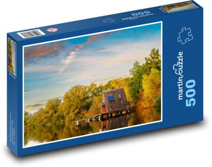 Jazerná chata - Puzzle 500 dielikov, rozmer 46x30 cm 