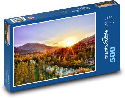Przyroda o zachodzie słońca - Puzzle 500 elementów, rozmiar 46x30 cm