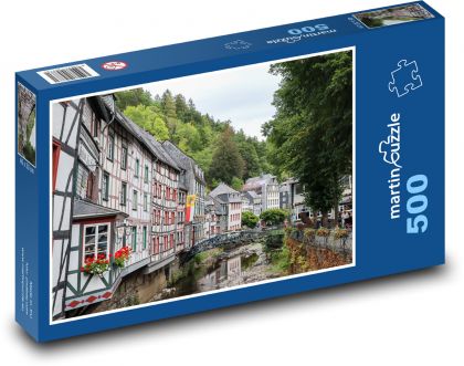 Mesto - Monschau, architektúra - Puzzle 500 dielikov, rozmer 46x30 cm 