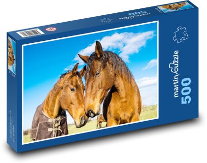 Konie - Puzzle 500 elementów, rozmiar 46x30 cm