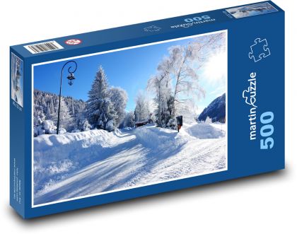 Winter Landscape - Road - Puzzle of 500 pieces, size 46x30 cm 