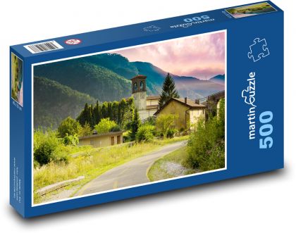 Kostel - příroda - puzzle 500 dílků