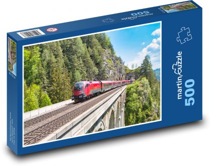 Vlak - lokomotiva - Puzzle 500 dílků, rozměr 46x30 cm