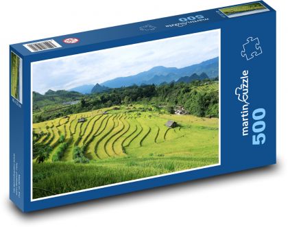 Vietnam - ryžové polia - Puzzle 500 dielikov, rozmer 46x30 cm 
