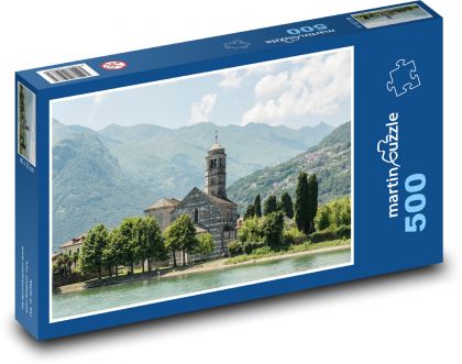 Comské jazero - Kostol - Puzzle 500 dielikov, rozmer 46x30 cm 