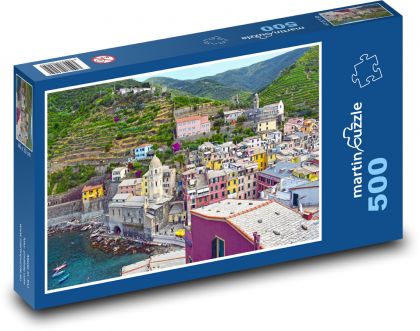 Taliansko - dedina - Puzzle 500 dielikov, rozmer 46x30 cm 