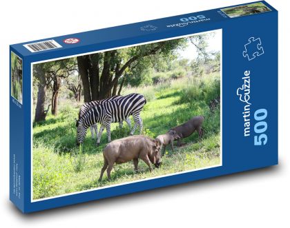 Zvířata - safari - Puzzle 500 dílků, rozměr 46x30 cm