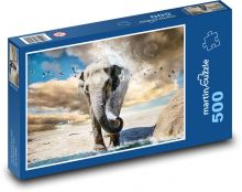 Elephant - Safari Puzzle of 500 pieces - 46 x 30 cm 