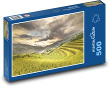 Vietnam - ryža, terasy Puzzle 500 dielikov - 46 x 30 cm