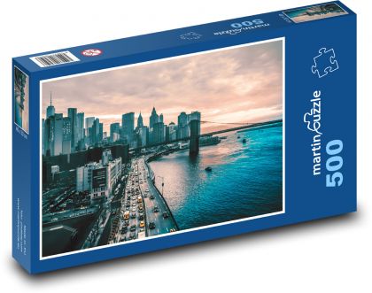 Mesto - západ slnka - Puzzle 500 dielikov, rozmer 46x30 cm 