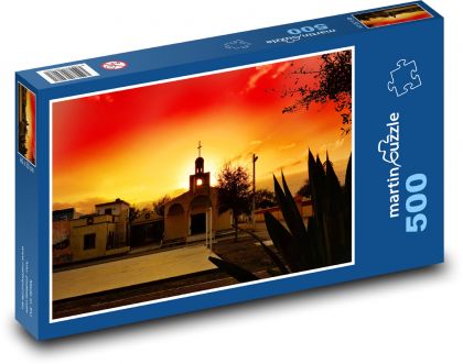 Sonnenuntergang - Kirche - Puzzle - 500 Teile