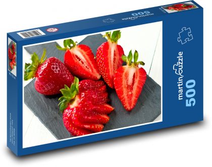 Truskawki - owoce - Puzzle 500 elementów, rozmiar 46x30 cm