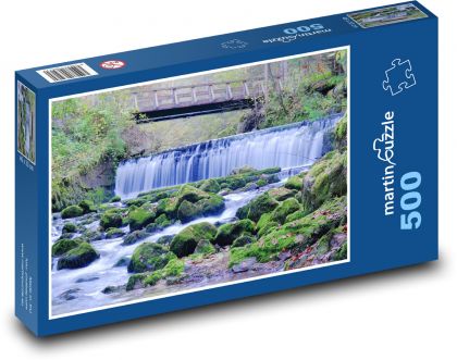 Wodospad - most - Puzzle 500 elementów, rozmiar 46x30 cm