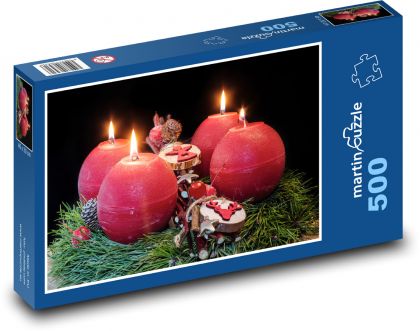 Advetní věnec - vánoce - puzzle 500 dílků