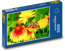 Butterfly - Flowers Puzzle of 500 pieces - 46 x 30 cm