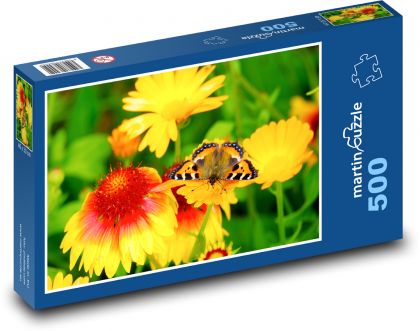 Butterfly - Flowers - Puzzle of 500 pieces, size 46x30 cm 