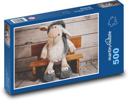 Plyšová hračka - ovca - Puzzle 500 dielikov, rozmer 46x30 cm 