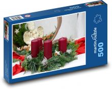 Adventní věnec - svíčky Puzzle 500 dílků - 46 x 30 cm