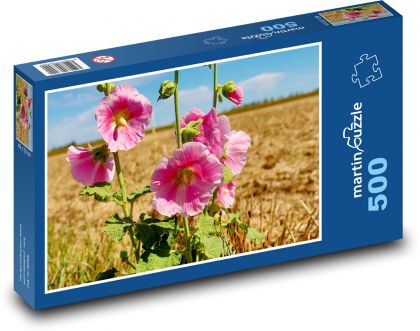 Topolovka - růžová květina - puzzle 500 dílků