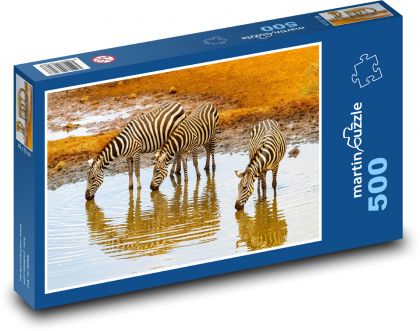 Keňa - zebry - Puzzle 500 dielikov, rozmer 46x30 cm 
