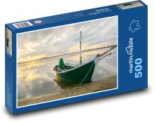 Rybářská loď - jezero Puzzle 500 - 46x30 cm