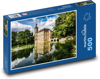 Zámok - jazero - Puzzle 500 dielikov, rozmer 46x30 cm 