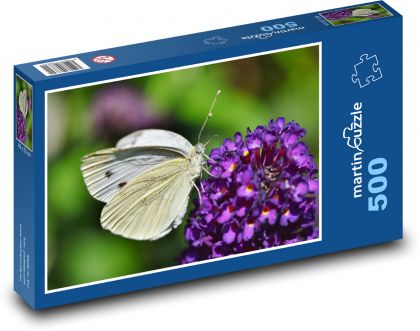 Motýl - hmyz na květině - puzzle 500 dílků