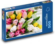 Kolorowe tulipany Puzzle 500 elementów - 46x30 cm