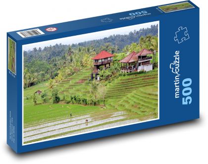 Ryžové pole - Bali - Puzzle 500 dielikov, rozmer 46x30 cm 