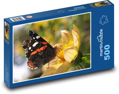 Admirál - motýľ - Puzzle 500 dielikov, rozmer 46x30 cm 