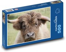 Chlpatá hnedá krava Puzzle 500 dielikov - 46 x 30 cm