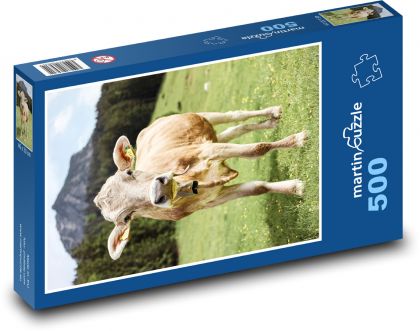 Kráva na horské louce - puzzle 500 dílků