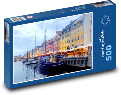 A romantic evening in Copenhagen, Denmark - Puzzle of 500 pieces, size 46x30 cm 